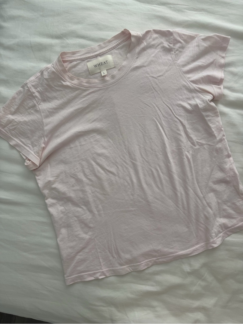 Wheat Pale Pink Short Sleeve Crewneck Tee